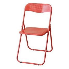 Set 4 Sedie Pieghevole Monocolore In Metallo 44x45cm/H79cm Rosso Lucido
