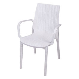 Sedia in resina effetto rattan, design moderno, colore bianco 60x60xh.81 cm, Este'