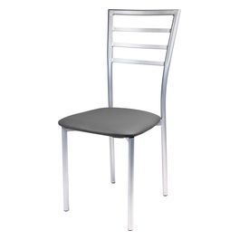 Sedia Viola in Pvc con Struttura in Metallo 42X42Cm/H93Cm Grigio