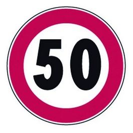 Segnali Stradali Divieto Limite Vel 50 Km/H Fig. 50/50