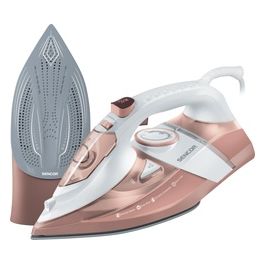 Ferro da Stiro a Vapore 3200W Piastra in Ceramica Bianco/Rosa