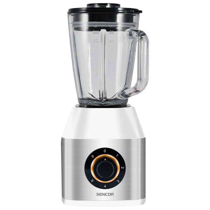 Sencor frullatore a bicchiere SBL 4871WH 56766576 800 W 1,5 L bicchiere in vetro 6 velocita' funzione pulse display LCD bianco