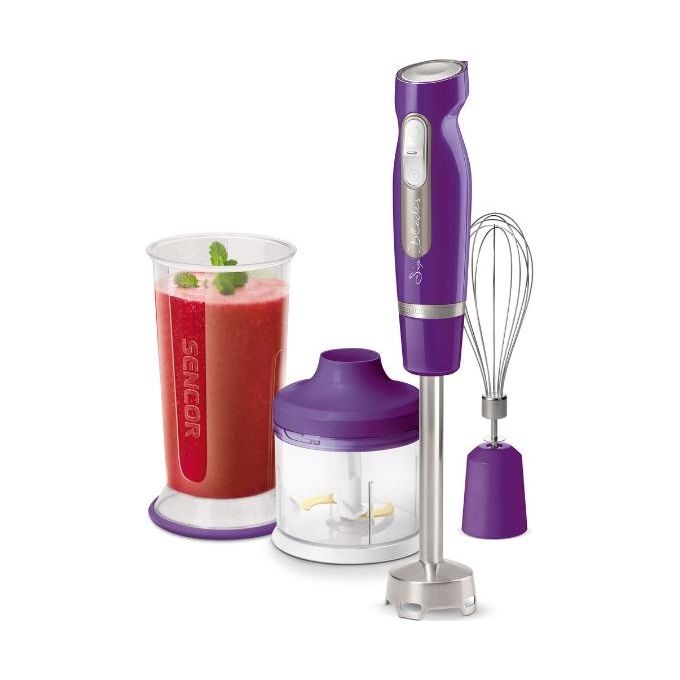 Sencor SHB 4465VT EUE3 Frullatore a Immersione con 6 Lame in Titanio e Ice Crash Viola