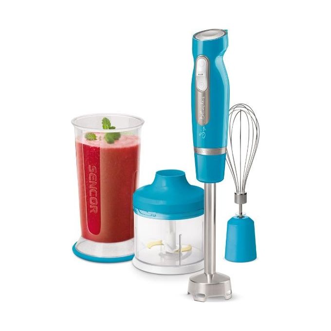 Sencor SHB 4467TQ EUE3 Frullatore a Immersione con 6 Lame in Titanio e Ice Crash Turchese