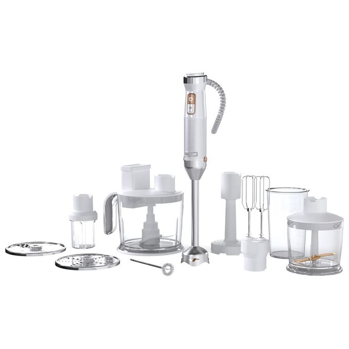 Sencor SHB 6551WH Mixer 10in1 1500w Quadblade in Titanio con accessori Bianco