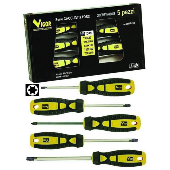 Image of Serie Cacciaviti Vigor Crv Torx Pezzi 5