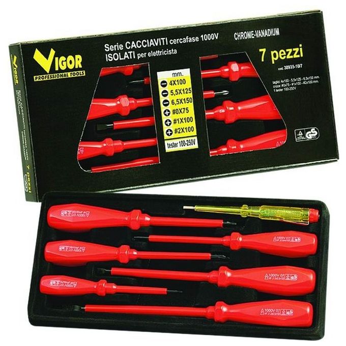 Image of Serie Cacciaviti Vigor Crv Taglio-Croce Isolati Pezzi 7