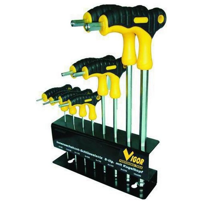 Image of Serie Cacciaviti Vigor Crv Esagonali Manico a T Pezzi 8