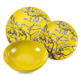 Servizio piatti 18 pezzi in gres e new bone china,6 posti tavola, Japanese Dream