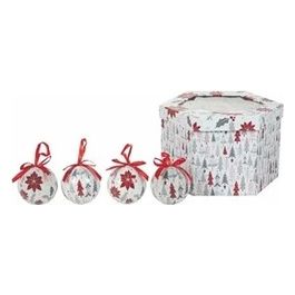 Set 14 Palle Natale 7,5Cm Alberi Stella Natale