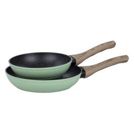 Set 2 Padelle Miss Natural 18 e 22 cm in Alluminio Induzione Manico Soft Touch