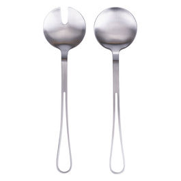 Set 2 posate a servire in acciaio satinato silver, impugnatura leggera, Elegance