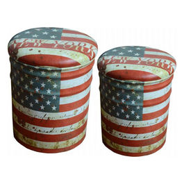 Set Di 2 Pouf Contenitore Tondo Usa