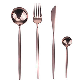 Set 24 posate in acciaio inox, rame lucido, Preciosa