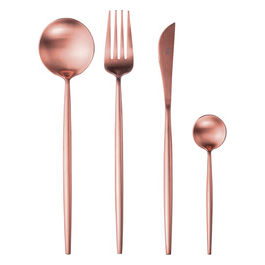 Set 24 posate in acciaio inox, rame satinato, Preciosa