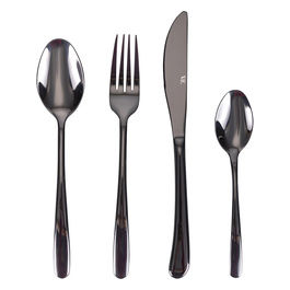 Set 24 posate in acciaio inox nero lucido, Drop