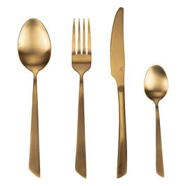 Set 24 posate in acciaio inox, oro satinato, Cut