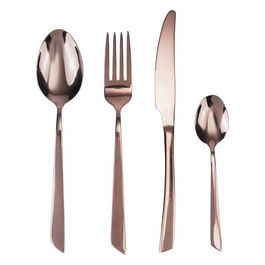 Set 24 posate in acciaio inox, rame lucido, Cut