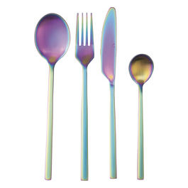 Set 24 posate arcobaleno in acciaio opaco, Stylo