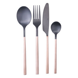 Set 24 posate black manico copper in acciaio opaco, Stylo