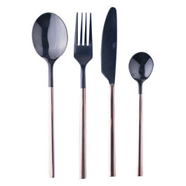 Set 24 posate black manico copper in acciaio lucido, Stylo