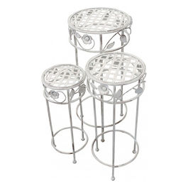 Set Di 3 Fioriere Madlaine Bianco Antico