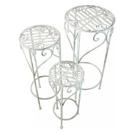 Set Di 3 Fioriere Valerie Bianco Antico