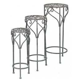 Set Di 3 Fioriere Valerie Bianco Ossidato