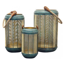 Set Di 3 Lanterne In Metallo Christine