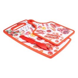 Set 3 Pezzi 2 Taglieri con Coltello Decorazione Spices
