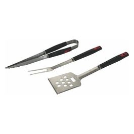Set 3 utensili barbecue in acciaio