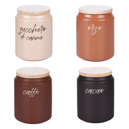 Set 4 barattoli in gres Shade of Chocolate set 4 pz
