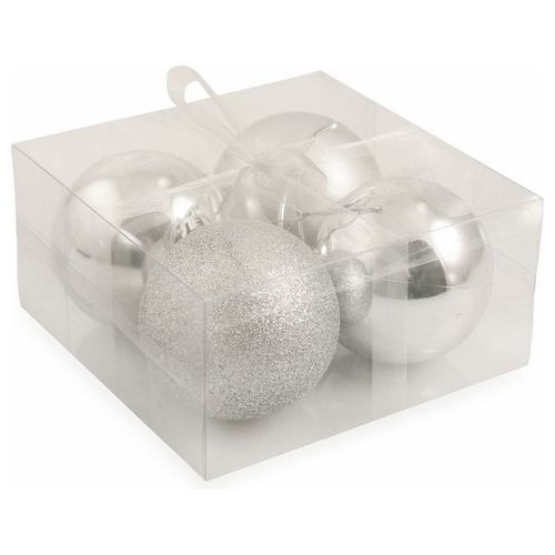 Set 4 palle di Natale Diam 7 cm in plastica