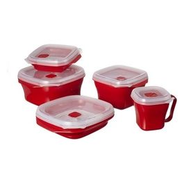 Set 5 Contenitori Micro & Freezer Rosso