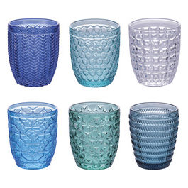 Set 6 bicchieri acqua 350 ml in vetro, Geometrie
