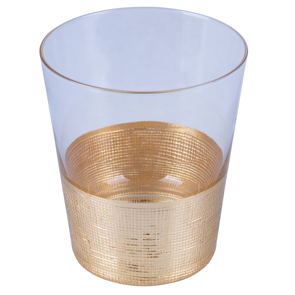 Set 6 Bicchieri acqua 375 ml in vetro, Gold Party