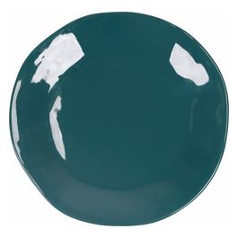 Set 6 pezzi Piatto frutta ottanio in ceramica, design con bordi irregolari, made in Italy, Color Shock