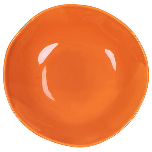 Set 6 pezzi Piatto fondo arancio 23 cm in ceramica, bordiirregolari, Color Shock