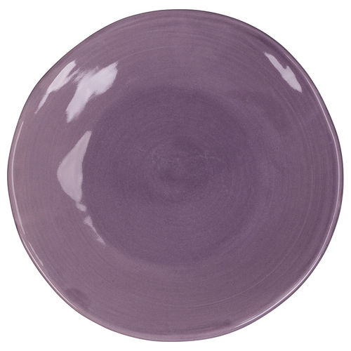 Set 6 pezzi Piatto frutta viola in ceramica, design con bordi irregolari, made in Italy, Color Shock