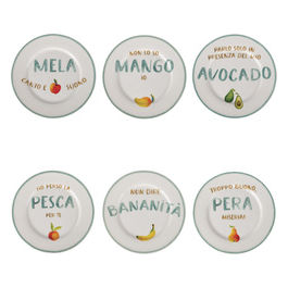 SET 6 PIATTO FRUTTA 19 CM IN NEW BONE CHINA, LETRAVISATE