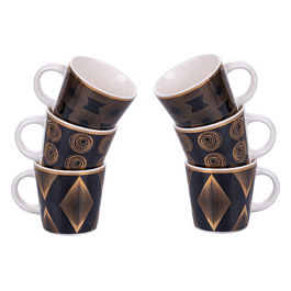 Set 6 tazzine caffe' 90 ml in bone china, Mondrian