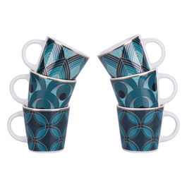 Set 6 tazzine da caffe' in new bone China, Vetiver