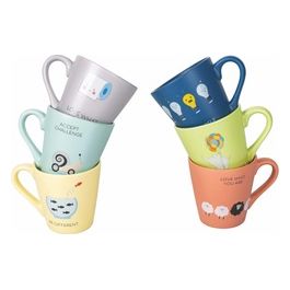 Set 6 tazzine caffe' 80 ml in new bone china,New Be Positive