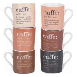 Set 6 tazzine caffe' 90 ml in new bone china,Victionary Chocolate