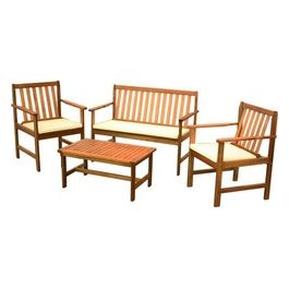 Set Arredo Giardino Vigor Mod. Enea In Legno 4 Pezzi