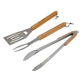 Set Barbecue 3 Pezzi Manico Legno 