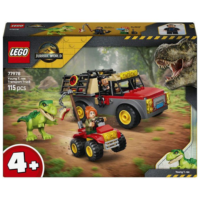 Lego 77978 Camion da Trasporto per il Giovane T. Rex Set da Costruzione con Dinosauro ATV e 2 Minifigure 115 Pezzi colore Multicolore