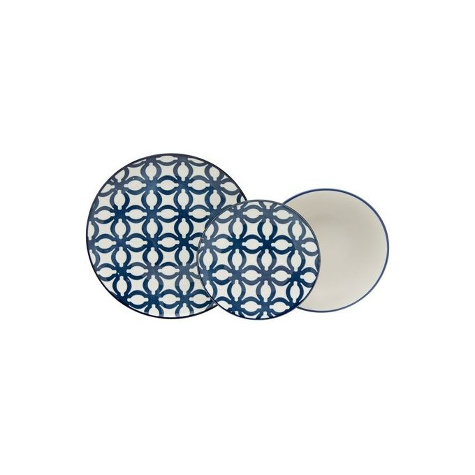 Set Tavola 18 Pezzi Aveiro in Porcellana/Stoneware Blu