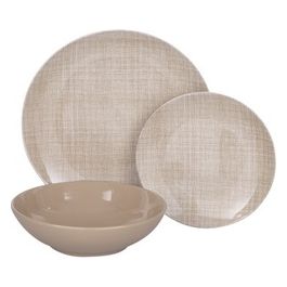 Set Tavola 18 Pezzi Fabric in Porcellana/Stoneware Tortora
