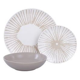 Set Tavola 18 Pezzi Jelly in Porcellana/Stoneware Tortora